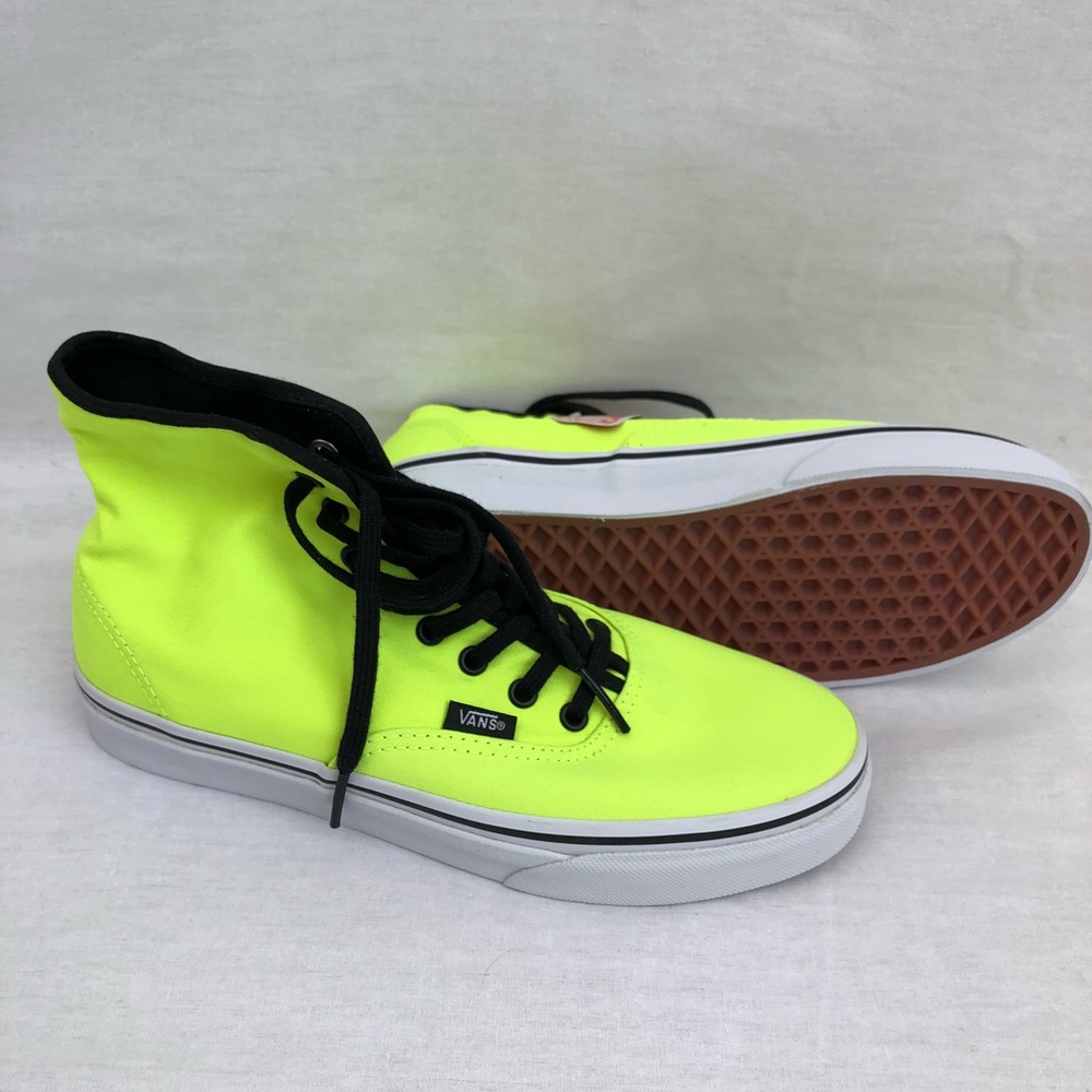 Vans Neon Yellow High Top Sneakers NWT